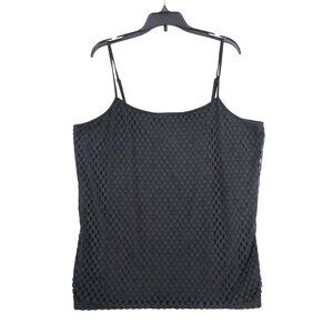 LOFT Outlet Womens Black Sleeveless Lace Tank Top XL